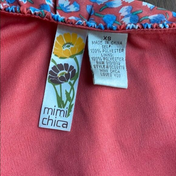 One shoulder coral / peach and blue dress - Picture 5 of 5